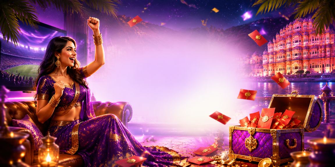 Red envelope Indian bonus offer on beach background